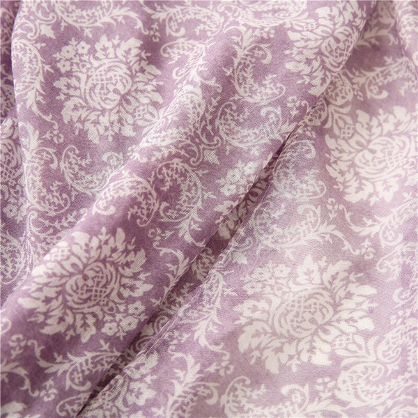 Autumn Plain Purple Cashew Floral Fringe Viscose Shawl