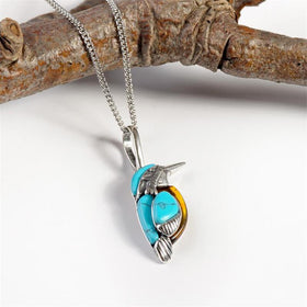 2021 Fashion Casual Personality Crystal Bird Necklaces Blue