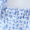 2021 Floral Print Ball Gown Dress Puff Sleeve Retro Women Adjust