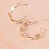 Gold Butterfly Insects Geometric Minimalism Hoop Earrings
