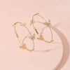 Gold Butterfly Insects Geometric Minimalism Hoop Earrings