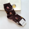 2021 Korean American Retro Rose Autumn Winter Cotton Casual Socks Warm