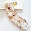 2021 Korean American Retro Rose Autumn Winter Cotton Casual Socks Warm