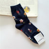 2021 Korean American Retro Rose Autumn Winter Cotton Casual Socks Warm