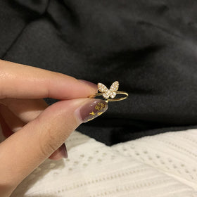 2021 Korean New Style Exquisite Fashion Simple Butterfly Ring