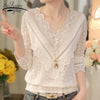 2021 Lace Shirt Long Sleeve Fashion Women Blouse Spring and Autumn