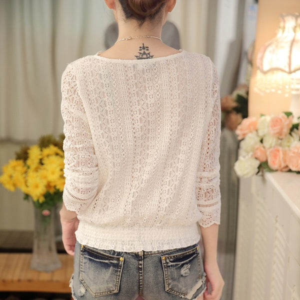 2021 Lace Shirt Long Sleeve Fashion Women Blouse Spring and Autumn