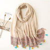 Luxury Brand Lovely Floral Sequin Tassel Viscose Shawl Scarf