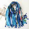 Luxury Brand Lovely Floral Sequin Tassel Viscose Shawl Scarf