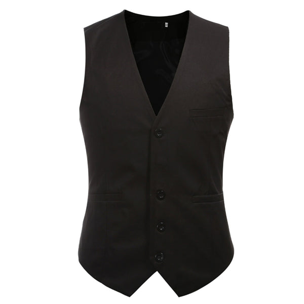 2021 Men's Vests V Neck Single breasted Slim Vest Male Business Suits