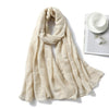 Cotton Scarf Women Designer Plaid Solid Foulard Lady