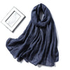 Cotton Scarf Women Designer Plaid Solid Foulard Lady