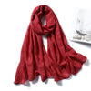 Cotton Scarf Women Designer Plaid Solid Foulard Lady