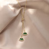 2021 New Classic Green Crystal Fan Pendant Necklace For Woman Fashion