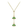 2021 New Classic Green Crystal Fan Pendant Necklace For Woman Fashion