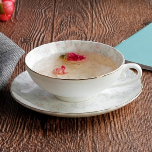 2021 New Luxury Coffee Cup with Plate British Tea Set with Flower