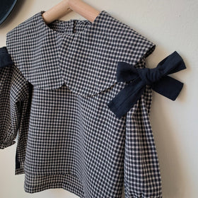 Baby Girls Plaid Blouses Bowknot