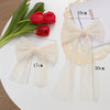 2021 New White Mesh Bow Large Hairpin Scrunchie for Women Girls Long