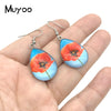 2021 New William Morris Paintings Tear drop Earring Art Pattern Fish