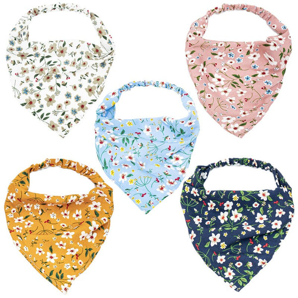 2021 New Women Floral Headband Bohemian Triangle Bandanas Hairbands