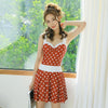 Retro Red Dot One Piece Swimsuit Skirt Bathing Suit