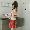 Retro Red Dot One Piece Swimsuit Skirt Bathing Suit