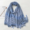 Lovely Polka Floral Tassel Viscose Shawl Scarf