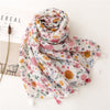 Lovely Polka Floral Tassel Viscose Shawl Scarf