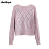 2021 Spring Autumn Women Hollow Out Knitted Cardigan Lady Sweet Floral