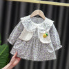 2021 Spring Infant Baby Girl Dress Casual Print Long Sleeve Dresses