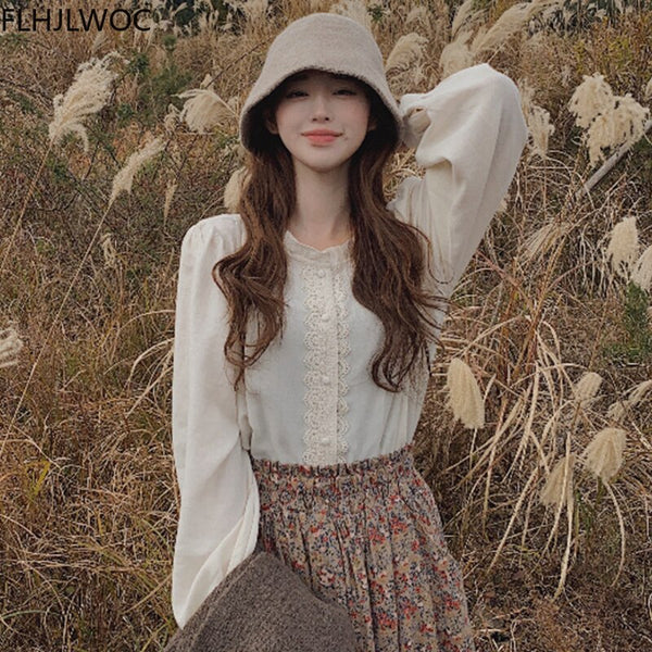 2021 Spring New Chic Korea Tops And Blouses Women Preppy Japan Style