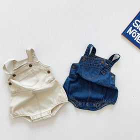 Denim Cotton Baby Suspenders Bodysuits