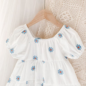 Sweet Blue Flowers Baby Girl Dress