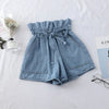 2021 Summer High Waist Denim Shorts Women Casual Loose Ladies Lace up