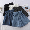 2021 Summer High Waist Denim Shorts Women Casual Loose Ladies Lace up