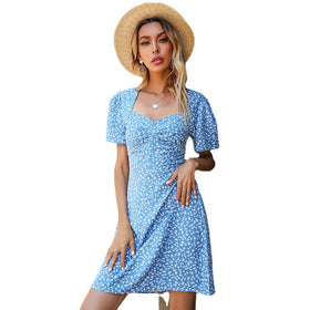 2021 Summer New Women's Dress European and American Halter Sexy Floral