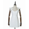 2021 Summer dress women sleeveless hollow out white lace mini dress