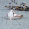 2021 Trendy Two Style Imitation Opal/Moonstone Classic Crown Ring For