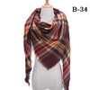 2021 Women Cashmere Winter Scarf Knit Pashmina Bandana Plaid Female