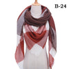 2021 Women Cashmere Winter Scarf Knit Pashmina Bandana Plaid Female