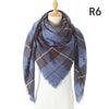 2021 Women Cashmere Winter Scarf Knit Pashmina Bandana Plaid Female