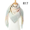 2021 Women Cashmere Winter Scarf Knit Pashmina Bandana Plaid Female