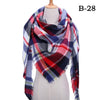 2021 Women Cashmere Winter Scarf Knit Pashmina Bandana Plaid Female