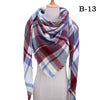 2021 Women Cashmere Winter Scarf Knit Pashmina Bandana Plaid Female