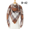 2021 Women Cashmere Winter Scarf Knit Pashmina Bandana Plaid Female