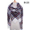 2021 Women Cashmere Winter Scarf Knit Pashmina Bandana Plaid Female