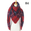 2021 Women Cashmere Winter Scarf Knit Pashmina Bandana Plaid Female