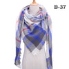 2021 Women Cashmere Winter Scarf Knit Pashmina Bandana Plaid Female