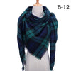 2021 Women Cashmere Winter Scarf Knit Pashmina Bandana Plaid Female