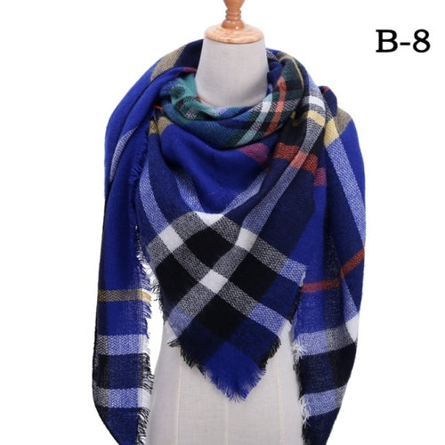 2021 Women Cashmere Winter Scarf Knit Pashmina Bandana Plaid Female